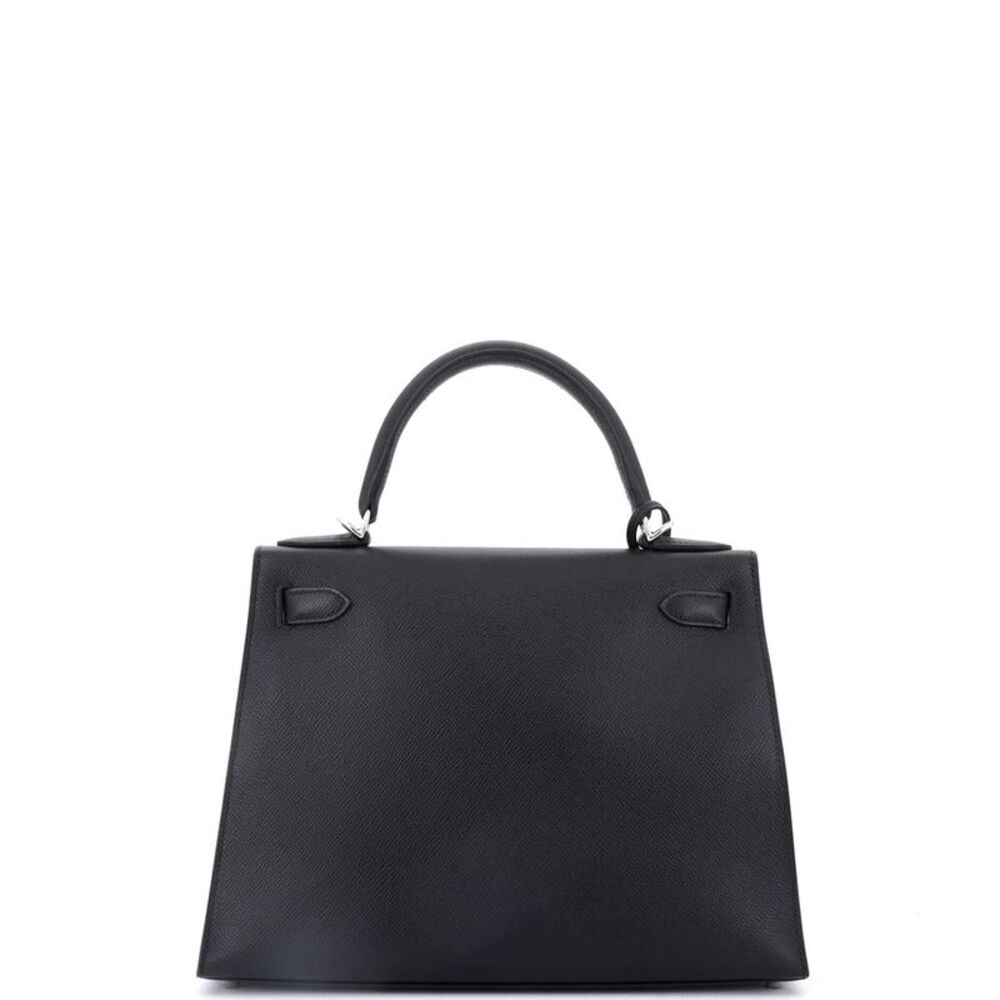 Hermes Kelly Handbag Noir Epsom with Palladium Hardware 28 Black - Picture 4 of 8